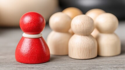 Collection of wooden people representing fakeout pattern exploitation icon concept for trading against market dynamics