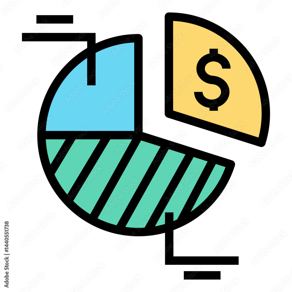 Poster pie chart vector icon