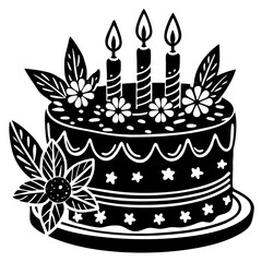 birthday cake with candles