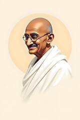 Portrait of Mahatma Gandhi—Symbol of Peace and Nonviolence