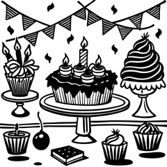 birthday cupcake with candles