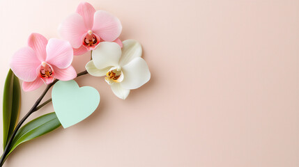 pastel orchid line heart
