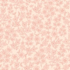 Vintage Floral Seamless Pattern Elegant Graphics. Featuring delicate florals, wildflowers and romantic motifs. This seamless pattern is crafted to perfection