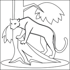 Realistic Black Panther Coloring Sheet
