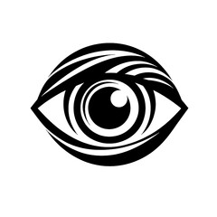 Stylized Eye Design in Bold Black and White Vector
