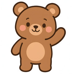 Obraz premium Cute Cartoon Bear: An adorable cartoon bear character, designed in a playful and inviting style. The bear is a symbol of comfort, childhood joy, and the simple pleasures of life.