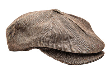 Herringbone flat cap isolated on transparent png background