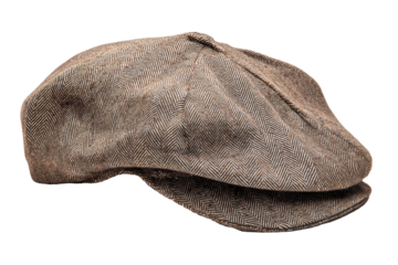Herringbone flat cap isolated on transparent png background
