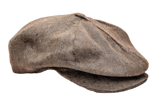 Herringbone flat cap isolated on transparent png background