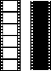 Grunge film strips collection. Old retro cinema movie strip video recording.