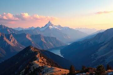 Uninterrupted line of mountains extending to the horizon , geology, distance, photography
