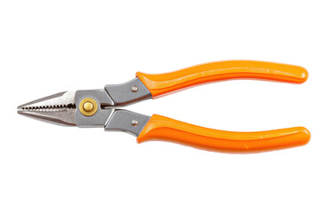 Pliers, orange handled isolated on transparent png background