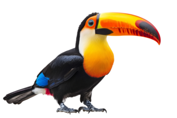 Stunning Toucan Portrait . White background PNG