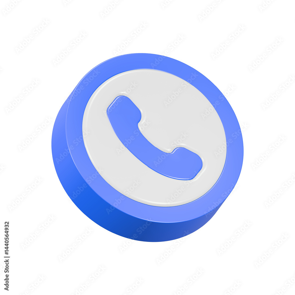 Poster phone call 3d rendering symbol app