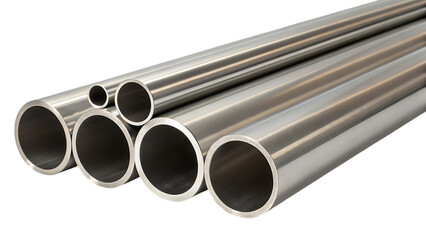 Fototapeta premium Stainless steel pipes of various diameters.