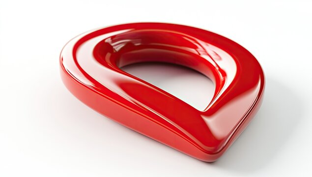 Glossy red teardrop shape, smooth curves, location marker design