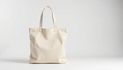 Stylish canvas shopper bag, clean white backdrop , isolated, stylish bag