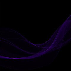 Naklejka premium Abstract purple smoke wave on black background. Eps 10