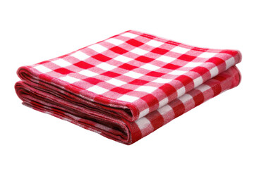 Folded, red checkered isolated on transparent png background