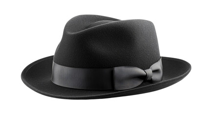 Stylish Black Hat Isolated on White Background for Fashionable Designs