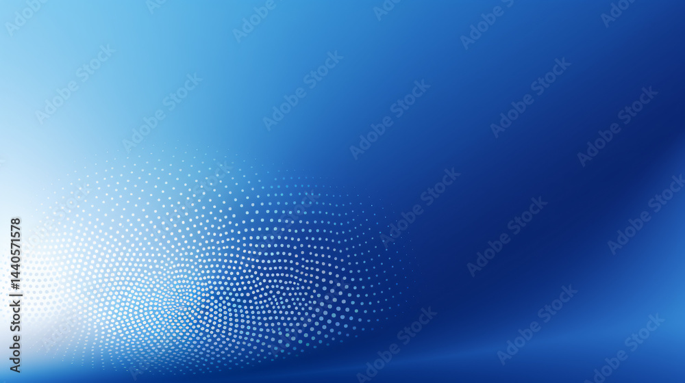 Wall mural white gradient background with halftone dots and blue glow, perfect for futuristic tech-science disp