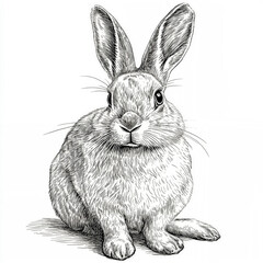 white rabbit isolated