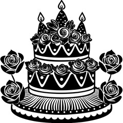 birthday cake with candles