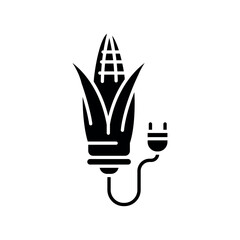 Bioenergy black flat line icon.