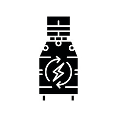 Energy storage black flat icon.