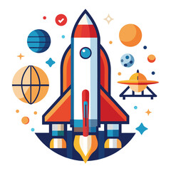 Roket icon isolated on white background