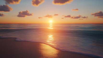 Golden Sunset on a Beach