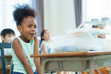 Group of diverse children enjoy learning about the STEM.