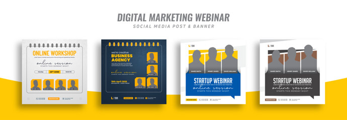 Digital Marketing Webinar Banner | Online Business Training & Virtual Conference | Social Media Post Design for Corporate Events & Online Workshops