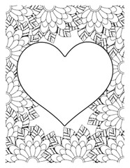 Love Flowers Adult Coloring Pages.