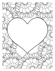 Love Flowers Adult Coloring Pages.