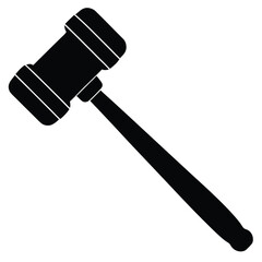 isolated justice hammer on white background 