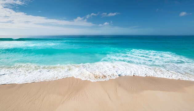 idillic peaceful pale blue turquoise waves and smooth sandy beach landscape at the ocean tranquility image