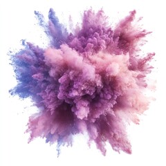 Fototapeta premium Exploding pastel powder cloud; pink, purple, and blue hues