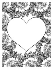 Love Flowers Adult Coloring Pages.