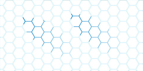 Abstract Blue Hexagonal Pattern Seamless Design with Geometric Shapes