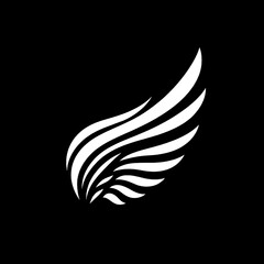 Black And White Vector illustration of Wings