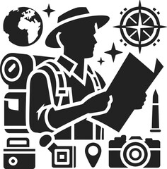 vector set of nautical icons