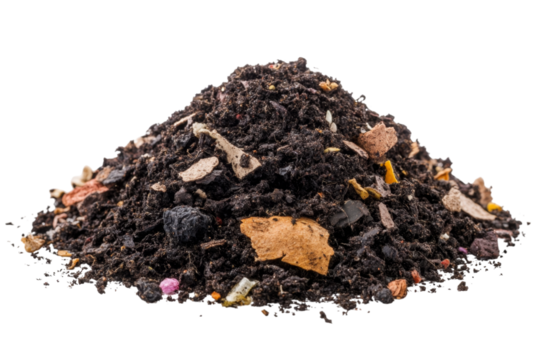 Compost Pile: A Rich Source of Natural Fertilizer . White background PNG