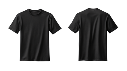 Professional Blank Black T-shirt Mockup with Realistic Isolated Design