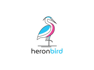Minimal and professional Heron bird logo design