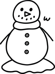 snowman with a broom