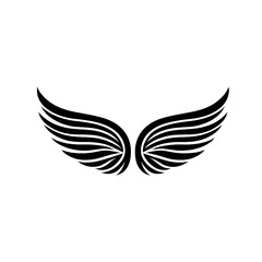 Black And White Vector illustration of Wings