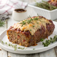 Delicious Baked Meatloaf With Melted Cheese Topping