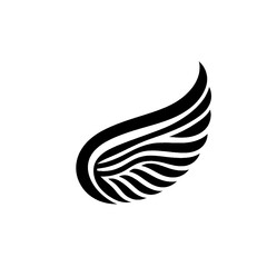 Black And White Vector illustration of Wings