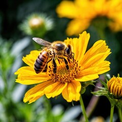 Bee on Yellow Flower
